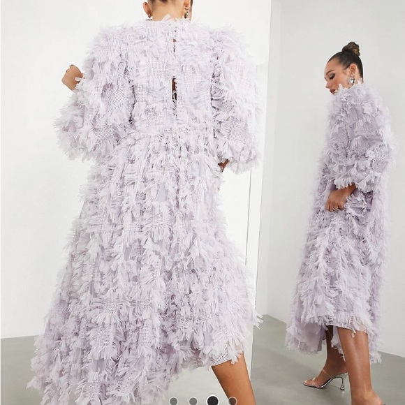 🟣Host Pick🟣 ASOS Edition oversized midaxi dress in textured mesh in lilac - Picture 3 of 5